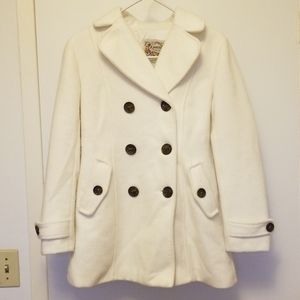 White wool peacoat